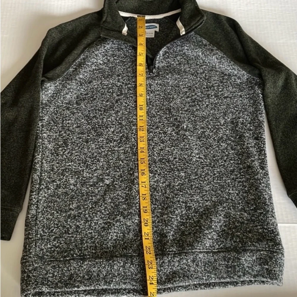 Old Navy fleece quarter zip  gray & black sweatshirt  Boys XL 14-16